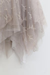 Marc Le Bihan lace embroidered skirt 2596 series plant dyeing France MLB-2596-ZZHUI PEARL GREY pearl gray lace embroidery
